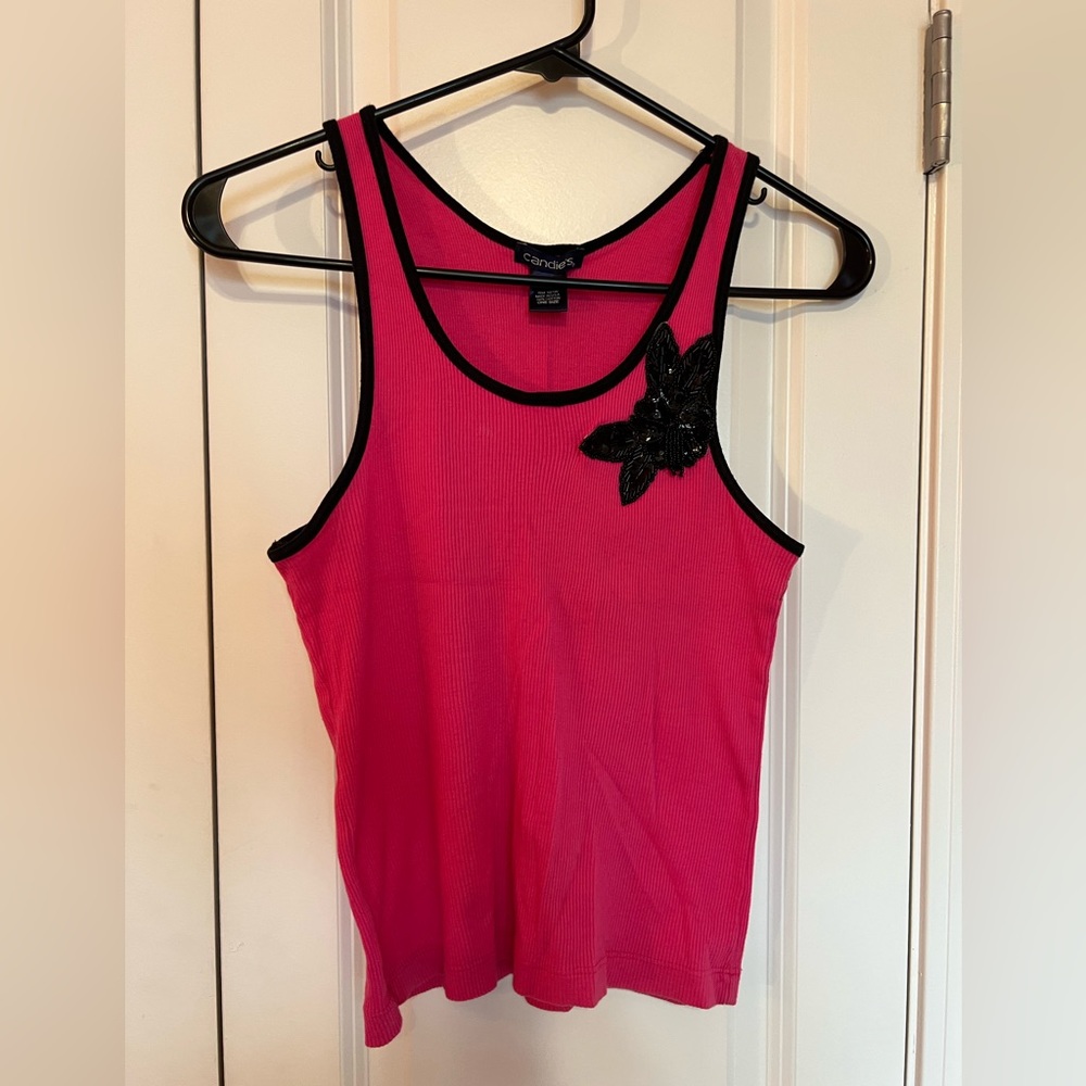 Candie’s tank top with sequined accent